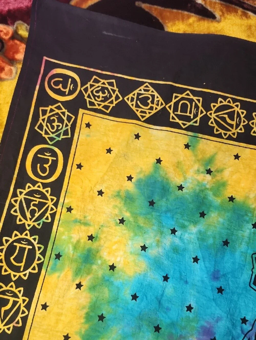 Boho Tie-Dye Chakra Wall Tapestry - Multicolor 28